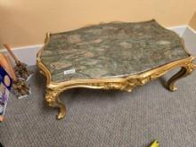 Gilded Marble Top Coffee Table