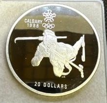 1988 Calgary Olympics 90% Silver Commemorative Coin 33.87 Grams