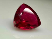 Lovely Deep Red Ruby Trillion Cut Gemstone Breath Taking 10.1ct