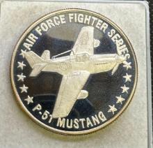 P-51 Mustang 1 Troy Oz .999 Fine Silver Coin