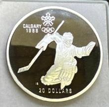 1986 Calgary Olympics 90% Silver Commemorative Coin 34.28 Grams