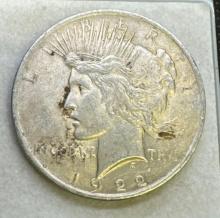 1922 Silver Peace Dollar 90% Silver Coin 26.65 Grams