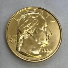 1999 1/10 Oz Gold George Washington Bicentennial 90% Gold Coin