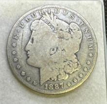 1887-O Morgan Silver Dollar 90% Silver Coin 25.72 Grams