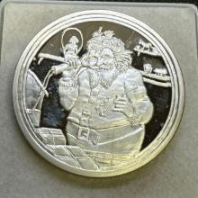 1 Troy Oz .999 Fine Silver Merry Christmas Santa Claus Bullion Coin