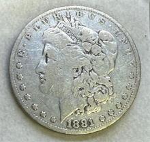 1881 Morgan Silver Dollar 90% Silver Coin 26.05 Grams