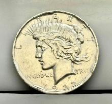 1922 D PEACE SILVER DOLLAR 26.6g 90% Silver