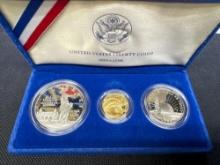 1986 US Liberty Coins 1/4 Oz Gold Coin And Silver Dollar