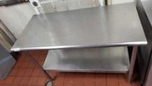 stainless steel table with bottom shelf