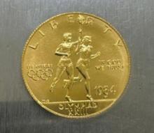 1984 1/2 Oz 90% Gold Olympic Coin