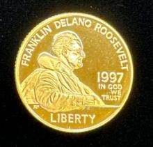 1997 Franklin Roosevelt Good $5 1/4 Oz Bullion Coin