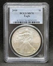 PCGS MS70 Silver Eagle 1 Troy Oz Fine Silver