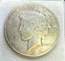 1924 Silver Peace Dollar 90% Silver Coin 26.61 Grams