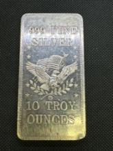 American Eagle 10 Troy Oz .999 Fine Silver Bullion Bar