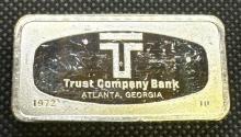 Trust Company Bank Sterling Silver The Franklin Mint Bullion Bar 2.3 Oz