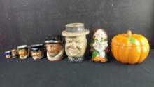 Large lot of Ceramics Cookie jar coin bank mugs etc.