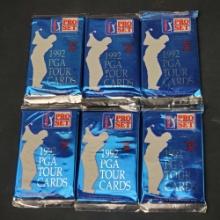 1992 PGA Pro Set Golf Tour Trading Cards 6 Sealed Packs