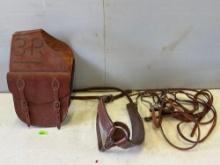 Leather Reins, Bits & Saddle Bag