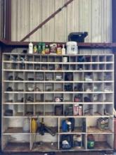 Wood Shelf Bins with Contents