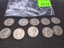 10-1965 Washington Quarters. All one Money.