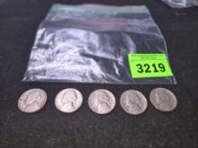 5-1964 Jefferson Nickels. All one Money.