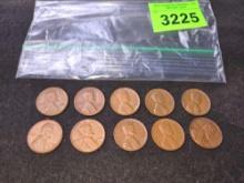 10- 1961 Lincoln Head Pennies. All one Money.