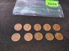 10- 1961 D Lincoln Head Pennies. All one Money.