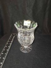 Heavy Cut Glass/Crystal Pedestal Vase.