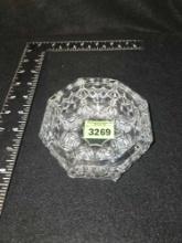 Vintage, Heavy, Ornate, Cut Glass/Crystal Ashtray.