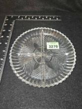 Vintage, Cut Glass, Divided Relish Tray.