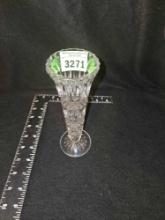 Heavy, Cut Glass/Crystal Pedestal Vase.