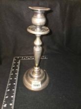 Tall, Heavy, Silver Plated Candle Stick Holder. No marking Found.