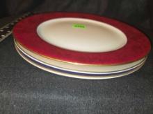 3- Philippe Deshoulieres, Round Serving Platters. Porcelain De Limoges, France. All one Money.