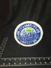 Spode Design, Blue Tower, Made in England, Collectible Plate, with Stand