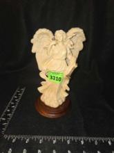 Angel Statue with Wood Base.