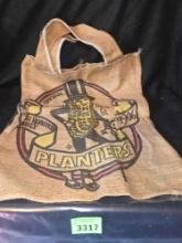 Planters National Peanut Company, Burlap Bag with Handles.