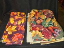 Collection of Assorted Fall/Autumn Towels, Placemats, and Table Runner. All one Money