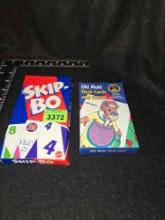 2- Card Games. 1 New Skip-Bo Set , and 1 Deck of Old Made Flash Cards and Games. Both one Money.