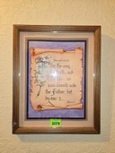 Bible Verse Picture in Glass Fronted Custom Frame.