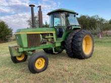 John Deere tractor 4430 with cab and a/c 2 wheel drive quad range transmission 13,500 hours two