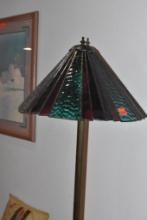 Floor lamp with glass shade