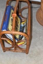 Wicker magazine holder with magazines