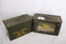 Two US 50 cal ammo boxes.