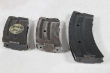 Three old Savage/Stevens 22 LR bolt action magazines.