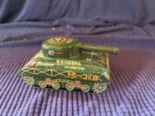 Vintage General Tin Toy Tank