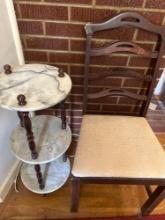 3 Tier table with Marble Like Shelves