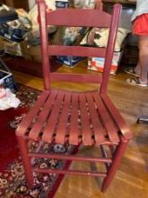 Red ladderback chair