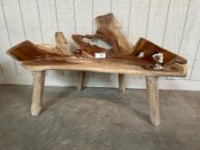 RUSTIC TEAK ROOT BENCH