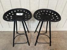 PAIR OF METAL BARSTOOLS