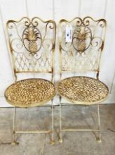 PAIR OF FOLDING PINEAPPLE CHAIRS